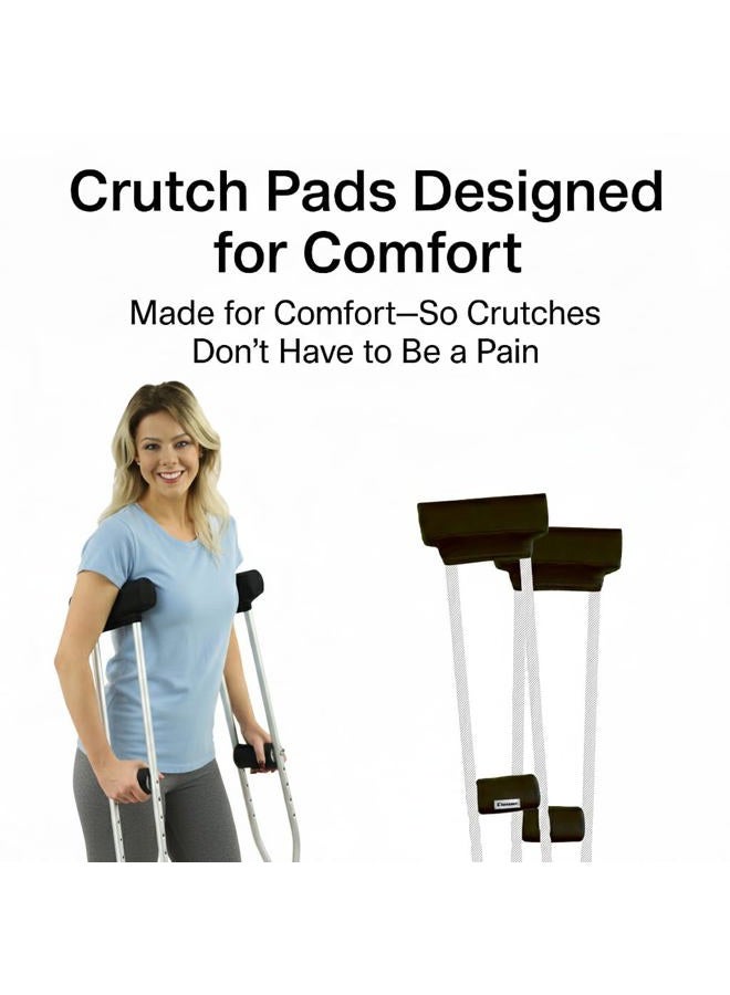 Crutcheze Premium USA Made Crutch Pad and Hand Grip Covers | Comfortable Underarm Padding Washable Breathable Moisture Wicking Odor Reducing- Accessories for Adult & Youth Crutches (Black) - Image 3