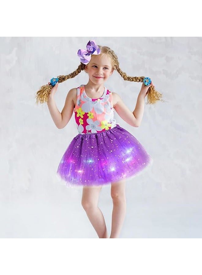 Niturfty Girl Tutu Skirts, 2-8 Years Baby Girls Light Up LED Tutu Skirt Magic Light Princess LED Dancing Skirt Tulle Ballet Dark Blue - Image 2