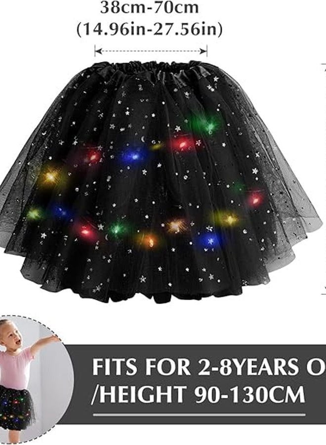 Niturfty Girl Tutu Skirts, 2-8 Years Baby Girls Light Up LED Tutu Skirt Magic Light Princess LED Dancing Skirt Tulle Ballet Dark Blue - Image 4