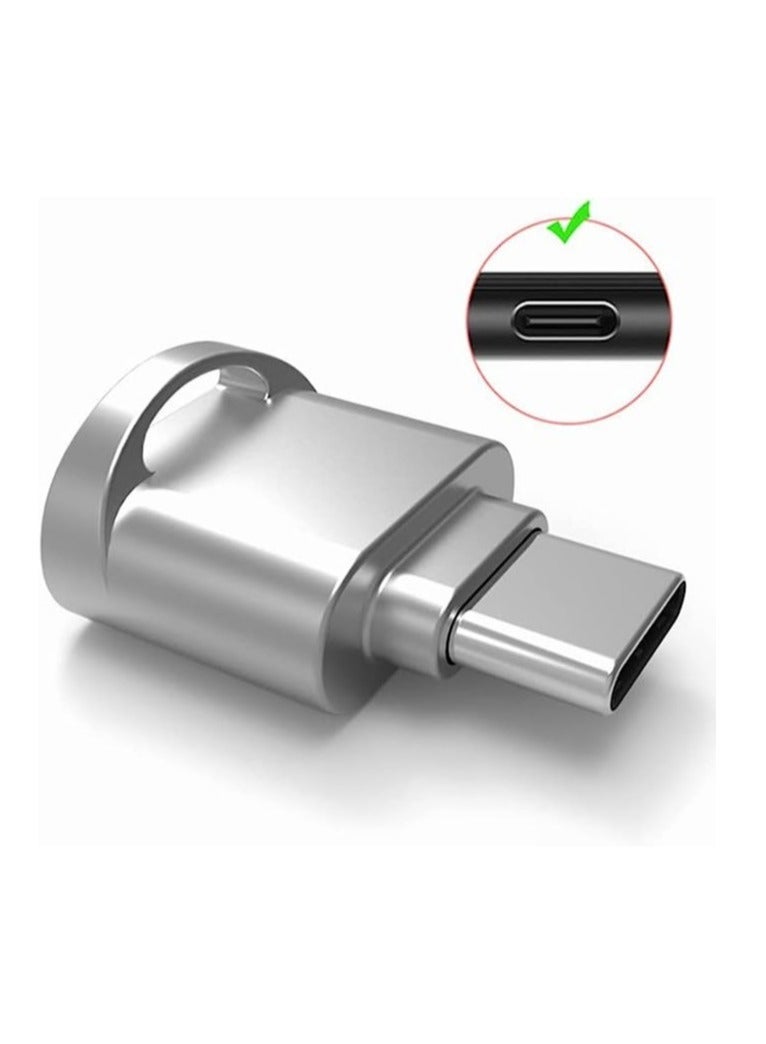 Type C Micro SD/TF Card Reader with Keychain,USB C to Micro SD SDHC SDXC OTG Memory Reader,Ultra-Compact, Portable, for Galaxy Note 20 S20  - Image 1