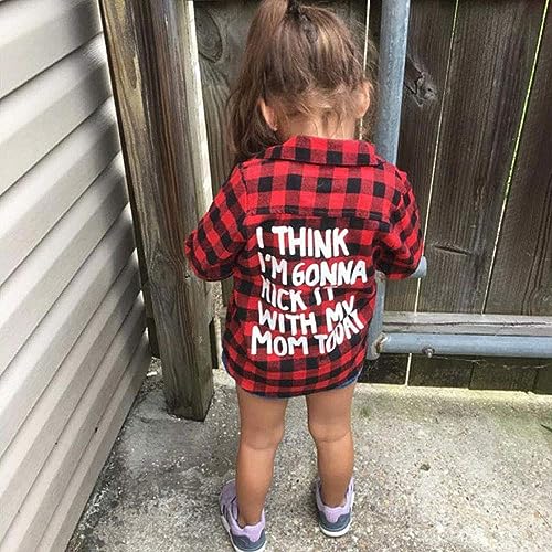 MERSARIPHY Toddler Long Sleeve Shirt Baby Boy Girl Plaid Top for Toddler Spring Winter Coat for Kid (Red Plaid, 2-3 T) - Image 4