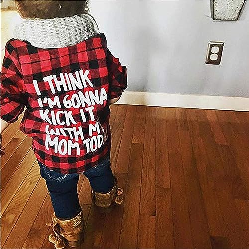 MERSARIPHY Toddler Long Sleeve Shirt Baby Boy Girl Plaid Top for Toddler Spring Winter Coat for Kid (Red Plaid, 2-3 T) - Image 3