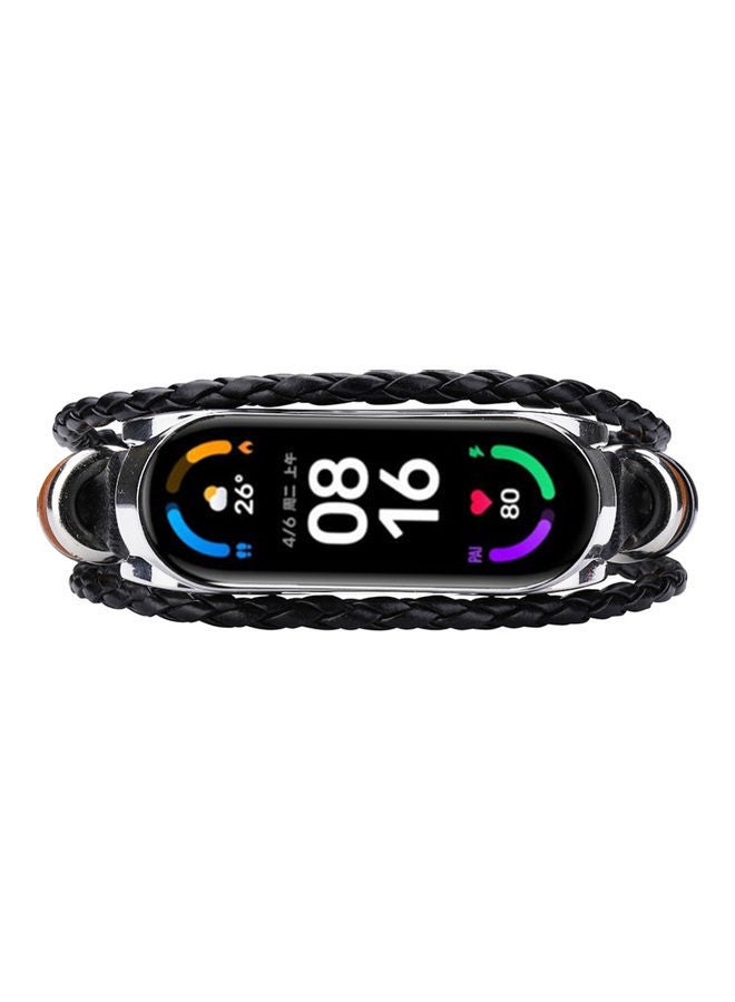 NIBEMINENT Replacement Strap For Xiaomi Mi Band 5/6 Black - Image 2