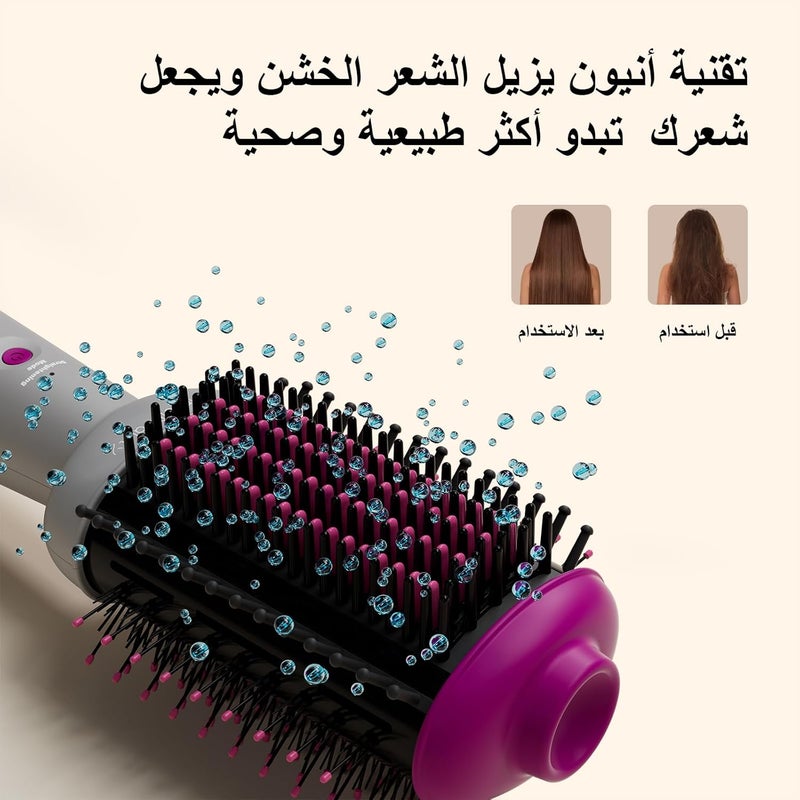 كينسي بيوتي (KinseiBeauty) فرشاة مجفف شعر ومستقيمة متعددة الوظائف (5 في 1)، فرشاة تحتوي على أيونات سالبة من السيراميك، تسخين سريع، 3 سرعات لتصفيف الشعر بالهواء الساخن. - Image 3