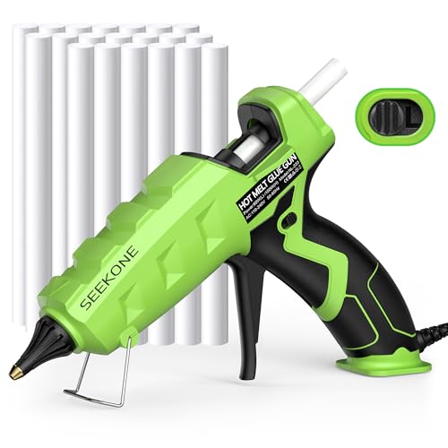 SEEKONE Full Size Hot Glue Gun, 60/100W Dual Power Large Glue Gun with 20 Pcs Premium Glue Sticks, High Temp Heavy Duty Industrial Glue Gun Kit for Quick Home Repairs, Arts, Crafts, DIY, Sealing - Image 1