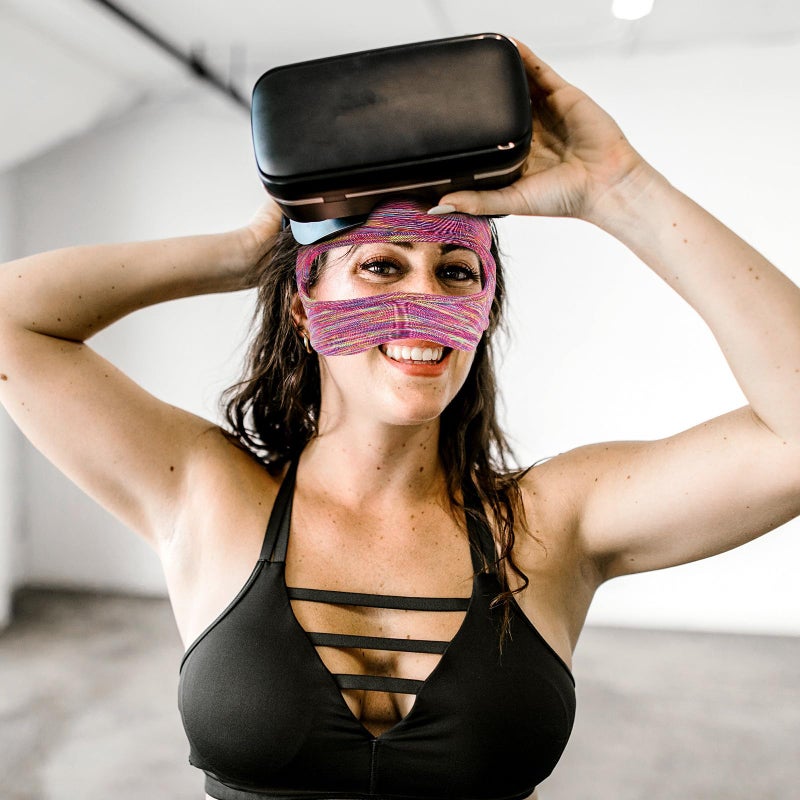 Purple Gradient VR Headset Face Cover Sweat Absorbent Quick Dry Breathable Padding - Image 4