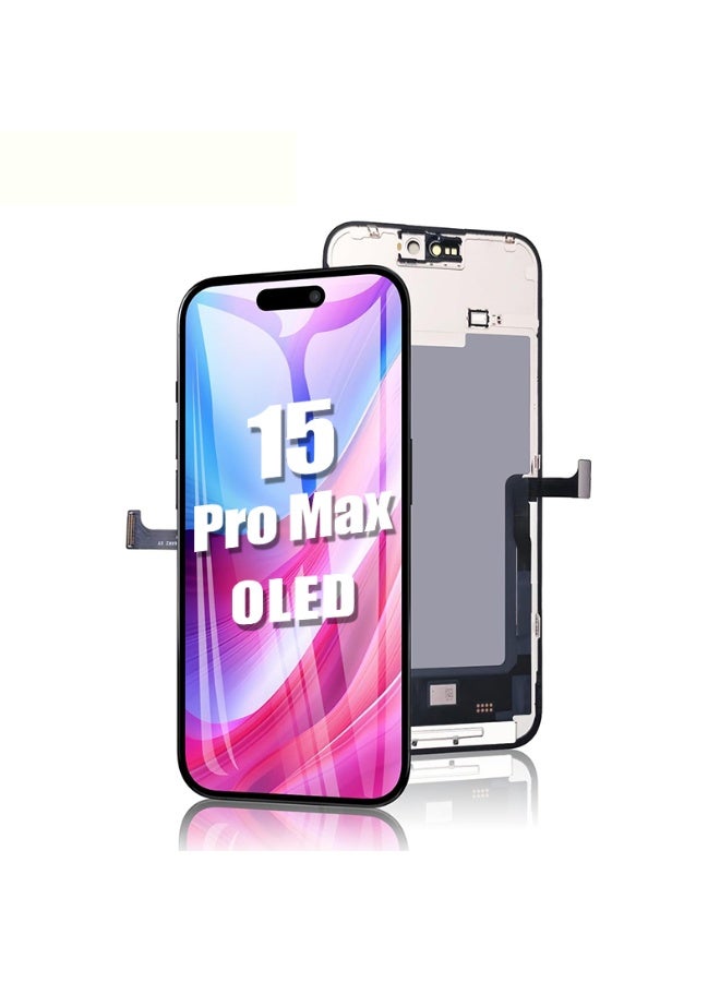 Kara Manda for iPhone 15 Pro Max Screen Replacement OLED [NOT LCD] 6.7'' Display 3D Touch Screen FHD Digitizer Frame Assembly A2849 A3105 A3106 A3108 - Image 1