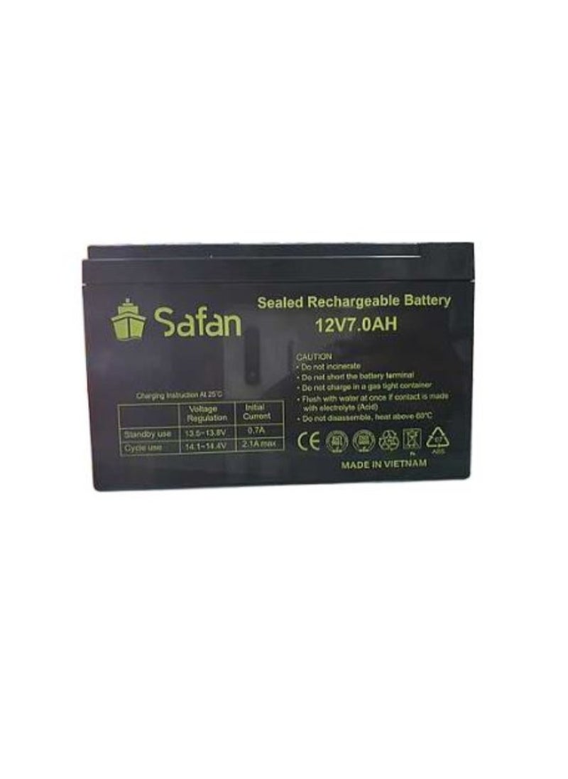 Generic Safan Battery  12V 7Ah LEAD ACID BATTERY Rechargeable  - Image 2