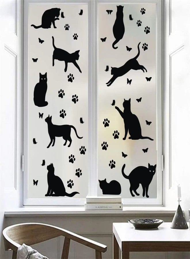 Bamsod Black Cat Wall Stickers for Kids Bedroom - Vinyl Wall Art Decals, 10 Pcs - Image 5