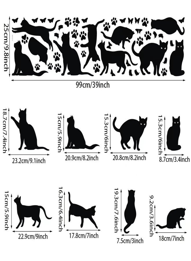 Bamsod Black Cat Wall Stickers for Kids Bedroom - Vinyl Wall Art Decals, 10 Pcs - Image 4