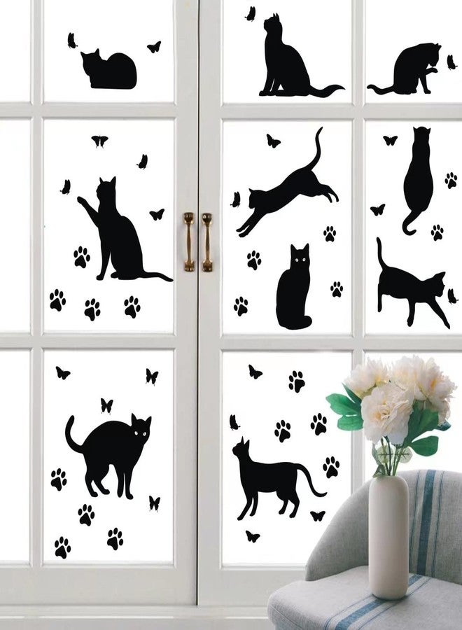 Bamsod Black Cat Wall Stickers for Kids Bedroom - Vinyl Wall Art Decals, 10 Pcs - Image 2