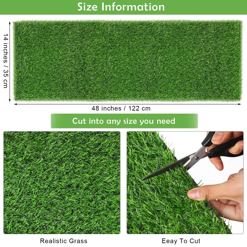 TURSTIN Artificial Grass Table Runners 14 x 48 Inch Green Grass Tabletop Synthetic Grass Carpet Rug Table Decorations for Spring Summer, Wedding, Birthday Party Decor - Image 2