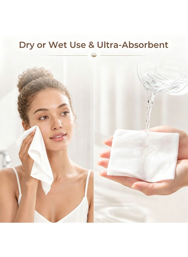 Face Towels,Disposable Face Towels 100 Count, Soft Dry Wipes Facial Cloths Towelettes for Washing and Drying,Deeply Cleansing Disposable Facial Tissue  for Bathroom and  Hotel,Multi-Purpose for Skin Care, Make-up Wipe, Face Wipes and Facial Cleansing - Image 5