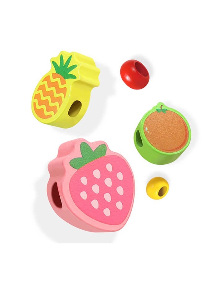 Aurlar Wooden Bead Maze Toys, Beads for Toddlers, Colorful Fruit Bead Toy Kids Roller Coaster Preschool Educational Toys, Sensory Learning Toys, Birthday Gifts for Toddlers Kids Boys Girls  - Image 5