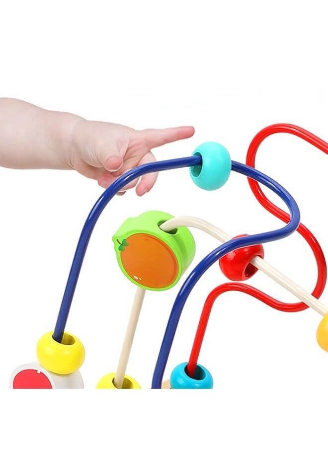Aurlar Wooden Bead Maze Toys, Beads for Toddlers, Colorful Fruit Bead Toy Kids Roller Coaster Preschool Educational Toys, Sensory Learning Toys, Birthday Gifts for Toddlers Kids Boys Girls  - Image 2