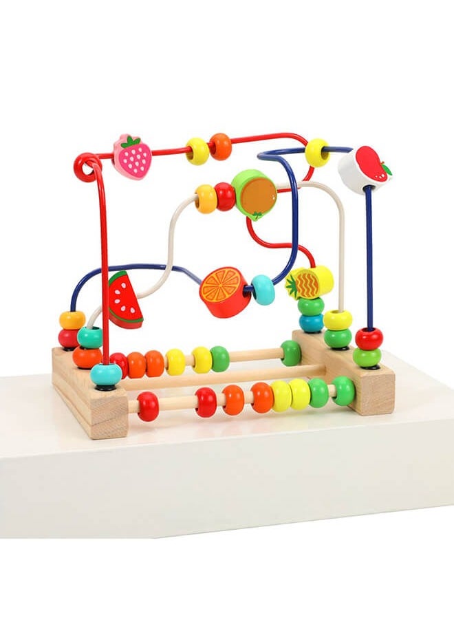 Aurlar Wooden Bead Maze Toys, Beads for Toddlers, Colorful Fruit Bead Toy Kids Roller Coaster Preschool Educational Toys, Sensory Learning Toys, Birthday Gifts for Toddlers Kids Boys Girls  - Image 4