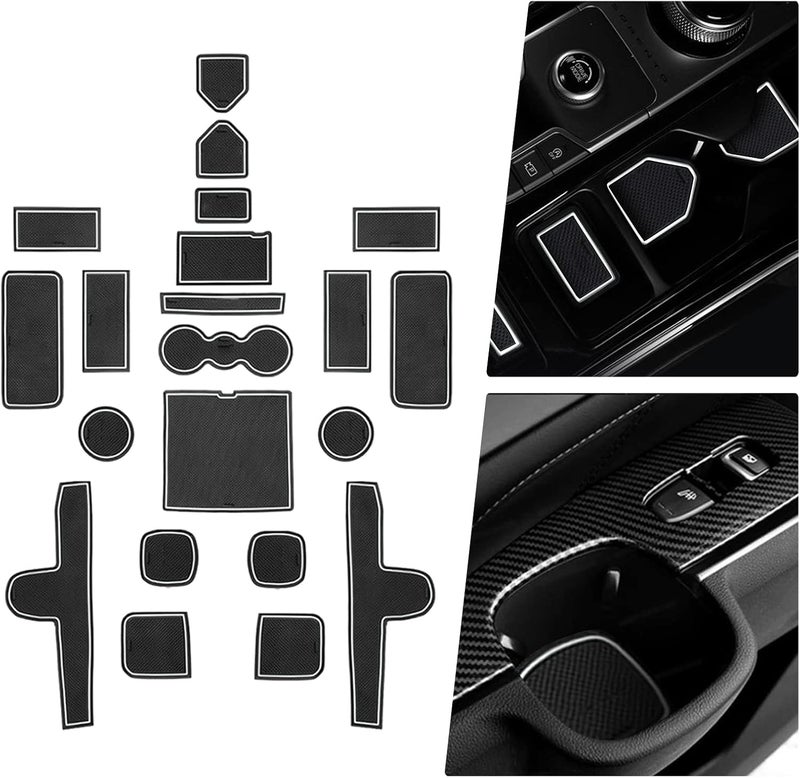 BIBIBO Reliable durability Car Gate Slot Mats for 2021 2022 2023 Kia Sorento MQ4 Accessories,Auto Interior Trim Door Slot Pads,Center Console Custom Cushion Liner Mats,Non-Slip Cup Holder Insert Mat Cup Mat 21Pcs (White) Elegant practical multi-option build - Image 1