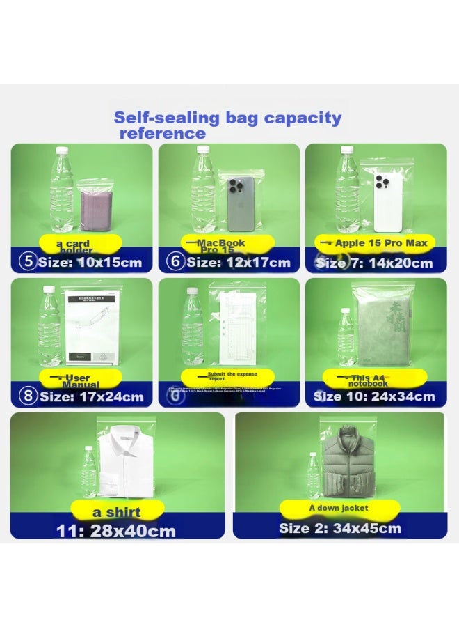 Yessel Yizhixuan Self-Sealing Bags, Size 9, 20*28Cm, 100 Pieces, Thickened, Food Preservation, Transparent Sealing, Plastic Bags For Packaging, Picnic - Image 5