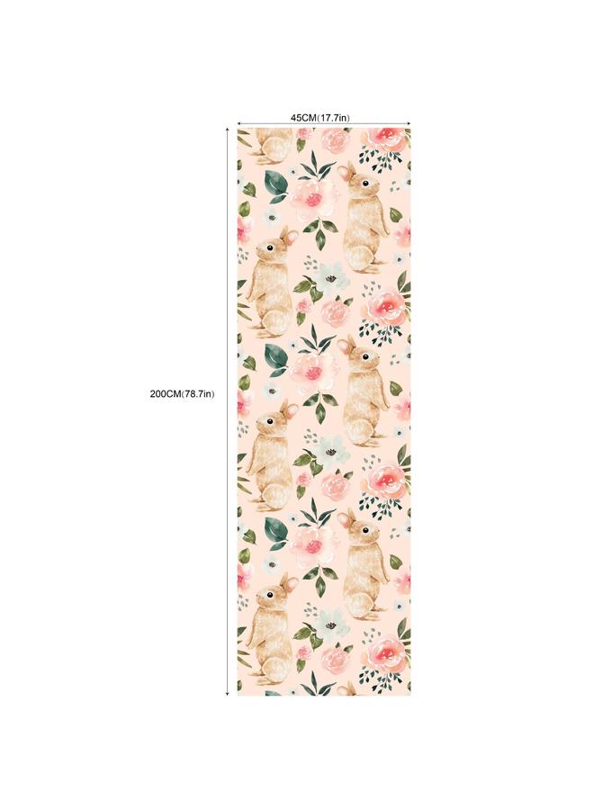 Bluejw Children's Room Cartoon Animal Rabbit Green Plant Flower Self-adhesive Wallpaper Transformation Background Wall Wallpaper Bedroom Porch Mural - Image 1