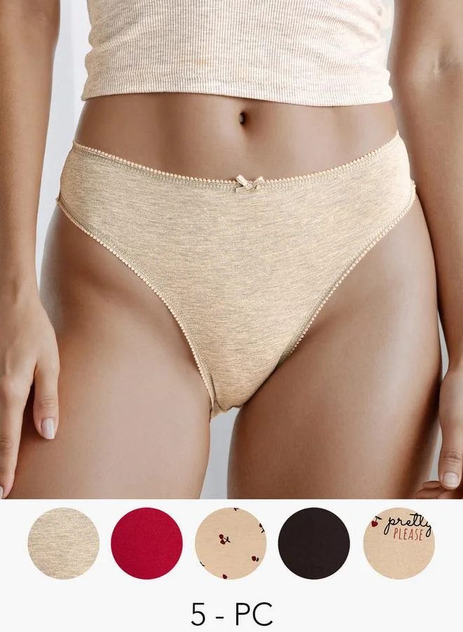 Splash FAV Bikini Brief with Lace Trim - Pack of 5