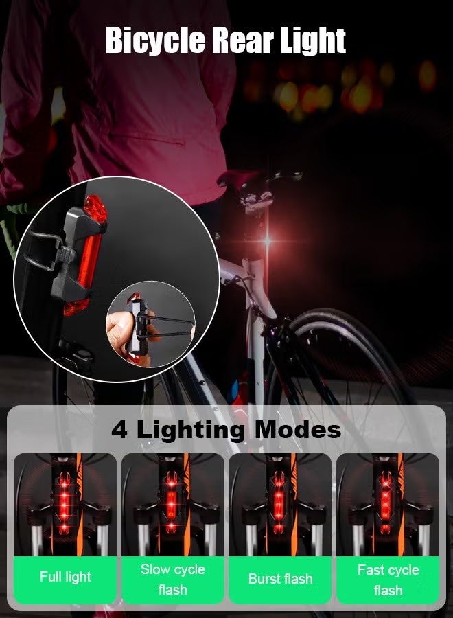4 IN 1 Bike Lights Set,400 Lumen Super Bright Headlight and Rear Taillights with 4000mAh Battery Power Bank/Phone Holder/Horn/Many Lighting Modes/Waterproof,Easy To Fit,USB Rechargeable Bicycle Lights Set for Night Cycling Road Mountain Riding - Image 4