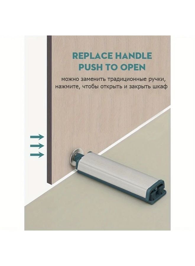 2Pcs Push Open Latch Heavy Duty Cabinet Door Catch Hidden Mechanism Adhesive Mount - Image 4
