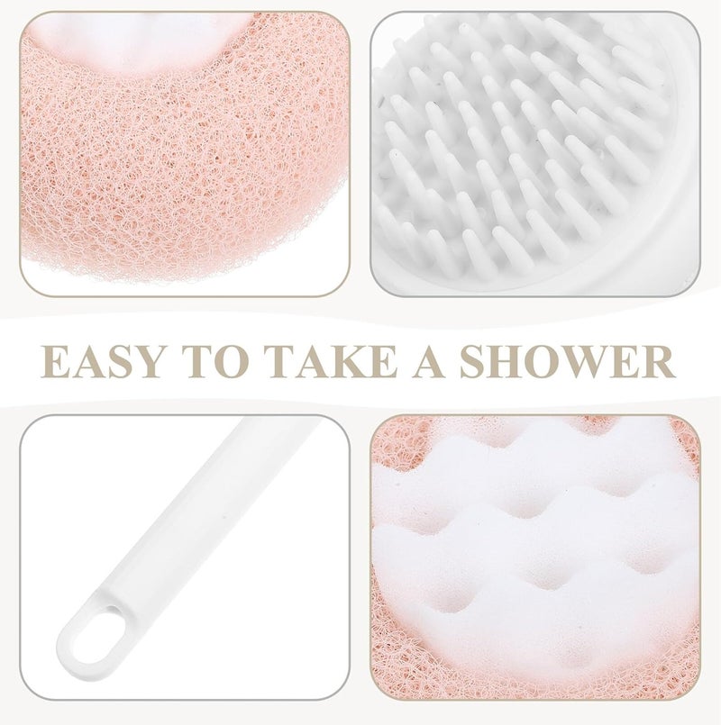 FENICAL Long Handle Bath Brush and Back Scrubber with Soft Sponge Head for Exfoliating and Deep Cleaning, Portable Body Shower Brush Suitable for Men, Women, and Elderly - Image 2
