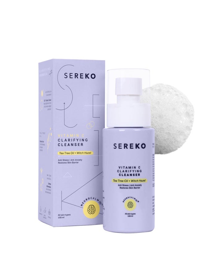 SEREKO Vitamin C Clarifying Clencer | Face Wash for Glowing & Brightening Skin For Men & Women | Remove Dirt, Excess Oil, Reduce Active Acne & Dark Spots | Suitable for All Skin Types | Gel to Foam 100ml - Image 1