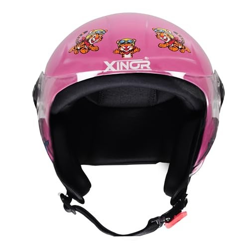 XINOR Kids Motorcycle Helmet by Xinor Fogi ISI Certified Ages 6-14 Years with Design - XS (Baby Pink) - Image 4
