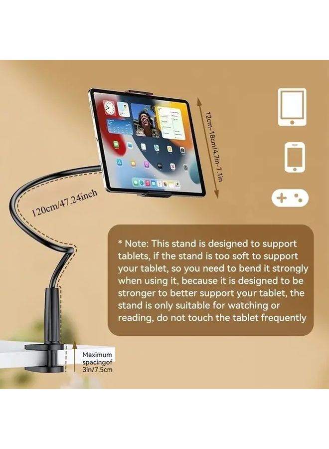 حامل هاتف عالمي قابل للثني بطول 47.24 بوصة مع مشابك مزدوجة وقاعدة حلزونية - Image 5