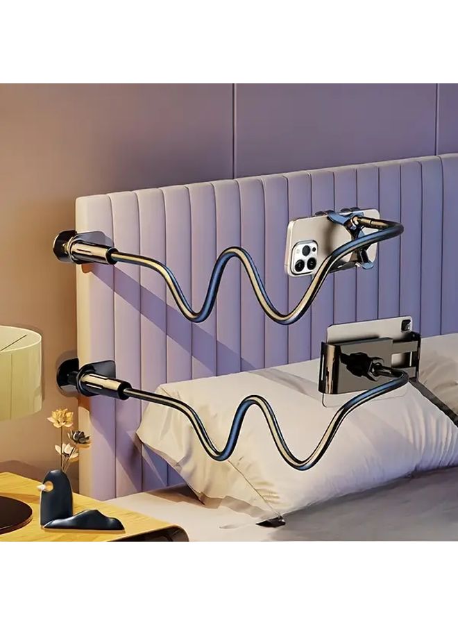 حامل هاتف عالمي قابل للثني بطول 47.24 بوصة مع مشابك مزدوجة وقاعدة حلزونية - Image 1