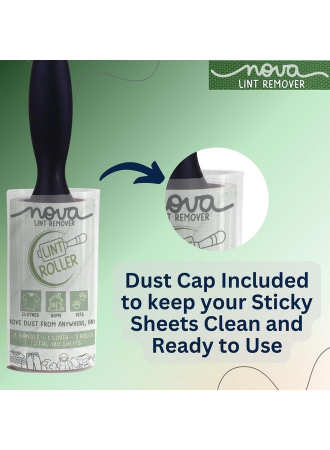 NOVA LINT REMOVER Lint Roller For Clothes Pet Hair Fur Remover From Clothes Lint Remover For Clothes Lint Remover Roller With Cover| 3 Refill (10 Cm) X 60 Sheets = 180 Sheets | - Image 5