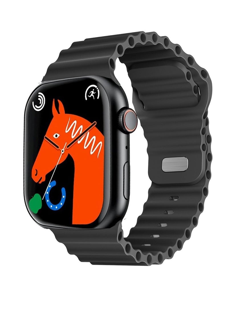 Telzeal Telzeal C53 2.01 Inch Large Screen Display Smart Watch With 2 Pair Strap Wireless Charger and Flying Gyro Black  - Image 1