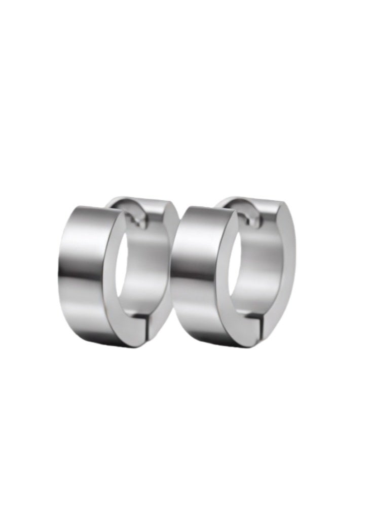 PORSTOO Stainless Steel Hoop Earrings Minimalist Design Unisex Small Huggie for Men Black Silver Gold - Image 4