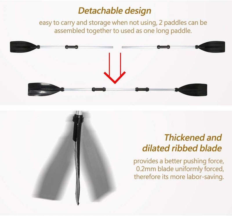 luckyfours SUP Paddle 2 Pieces Adjustable Aluminium SUP Paddle Alloy Shaft Paddle Board Paddles with Glass Fiber Blade for Surfing, Floating,Water Sport - Image 2