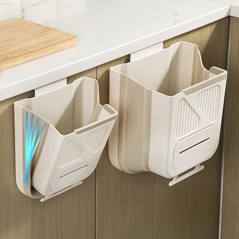 YJPPDD Hanging Trash Can for Kitchen Cabinet Door 264 Gallon Kitchen Trash Can with SpaceSaving Design Collapsible Garbage Can for KitchensCabinet Door Bathroom RV Car Camping - Image 2