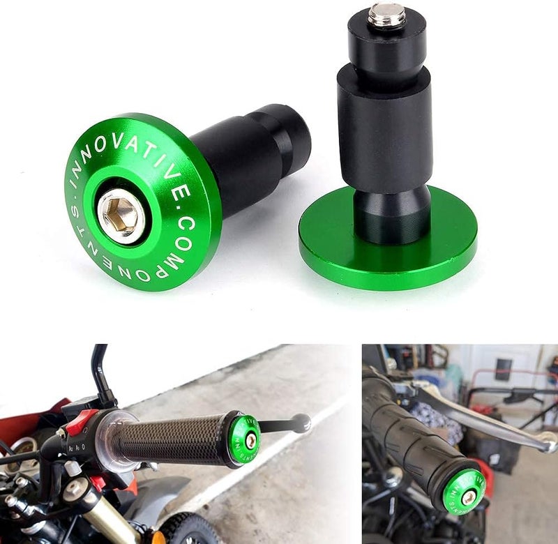 Goldfire Motorcycle 7/8'' Handle Bar End Weights Handlebar Grips Cap Anti Vibration Silder Plug Fits for Yamaha Kawasaki Dirt Bike (Green) - Image 2