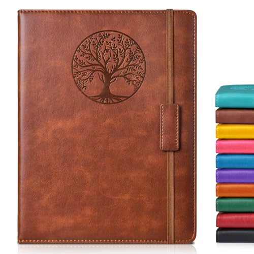 Biuwory Lined Journal Notebook for Women Men,256 Pages B5 Large Hardcover Leather Journals for Writing,Travel,Business,Work & School,College Ruled Notebooks for Note Taking,Diary Notepad 7.8"×10.2" - Image 1