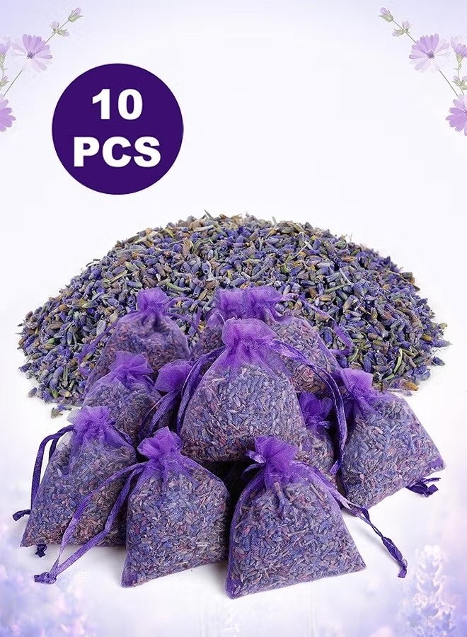 هابي دي أكياس اللافندر الفرنسية المكونة من 10 قطع للأدراج والخزائن الروائح المنعشة ، كيس عطر منزلي للخزائن والأدراج ، تحسين جودة النوم وإزالة الروائح بشكل فعال - Image 1