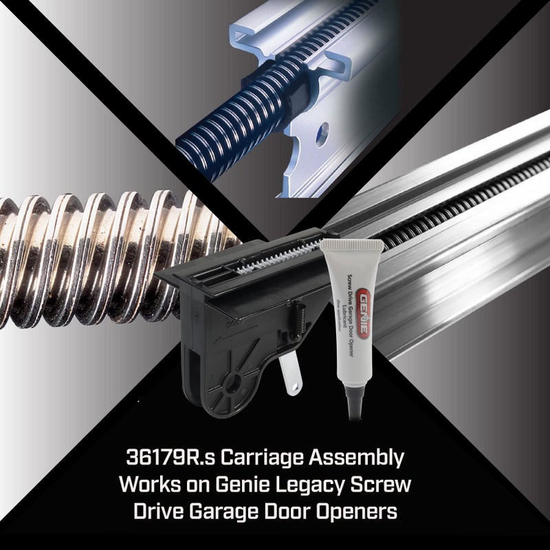 Genie Genie 36179R.s & GLU lube Kit OEM Garage Door Opener Replacement Part, Screw Drive Carriage Assembly, black  - Image 2
