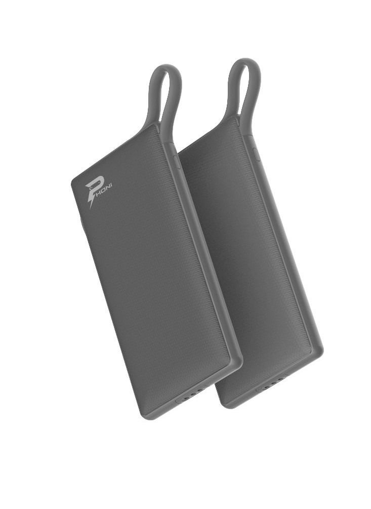 Phoni - Phoni 6 in 1 Power Station 10,000 mAh with Built-in Cable to Charge Multiple Devices - Black - Image 1