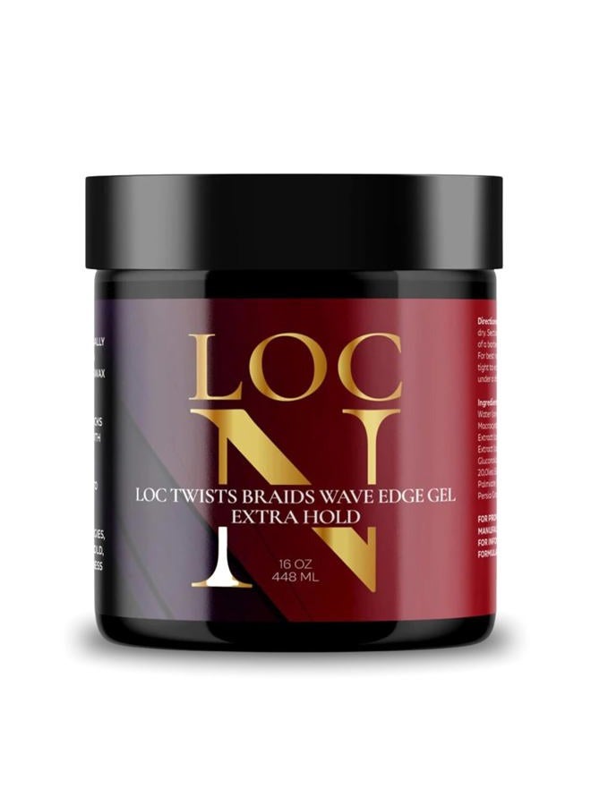 LOC N GEL LOC Twists Braids Wave Edge Gel 16 OZ. -Extra Hold- - Image 1