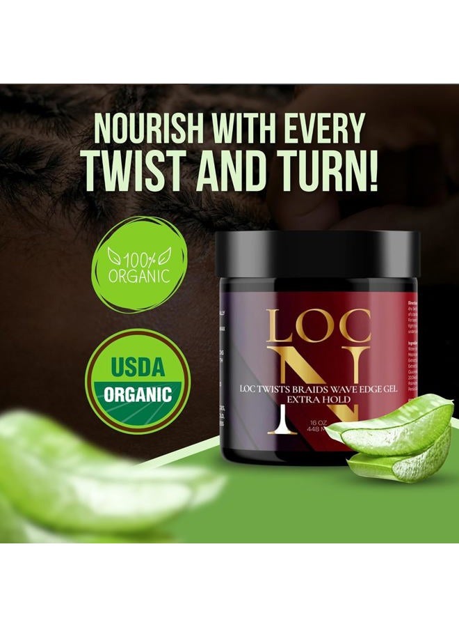 LOC N GEL LOC Twists Braids Wave Edge Gel 16 OZ. -Extra Hold- - Image 4
