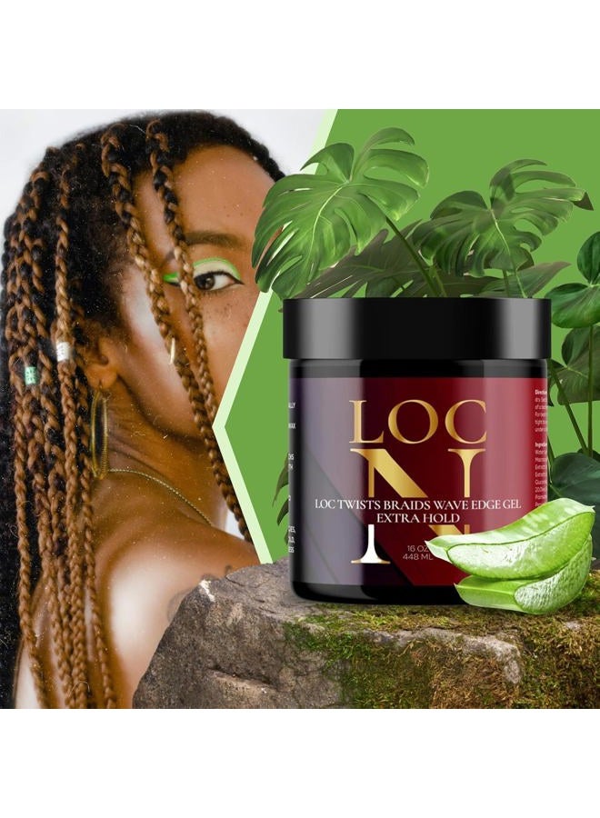 LOC N GEL LOC Twists Braids Wave Edge Gel 16 OZ. -Extra Hold- - Image 3