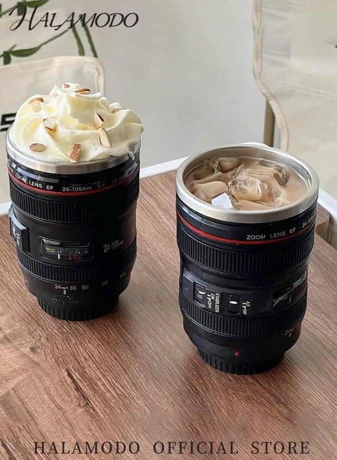 Halamodo Camera Lens Coffee Mug 17oz Stainless Steel Lens Cups Mug with Retractable Lid Thermos Novelty Coffee Mugs Unique Great Gifts for Photographers & Friends - Image 4