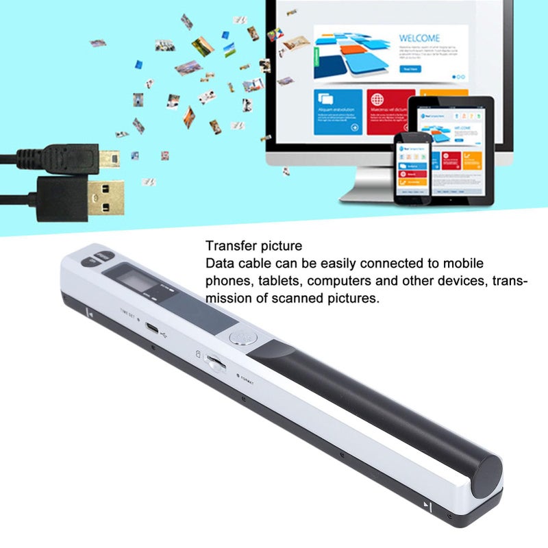 Silver Portable Document Scanner 8 27 Inch 900DPI Handheld A4 Color Photo Scanner USB 2 0 High Speed JPG PDF Format - Image 4