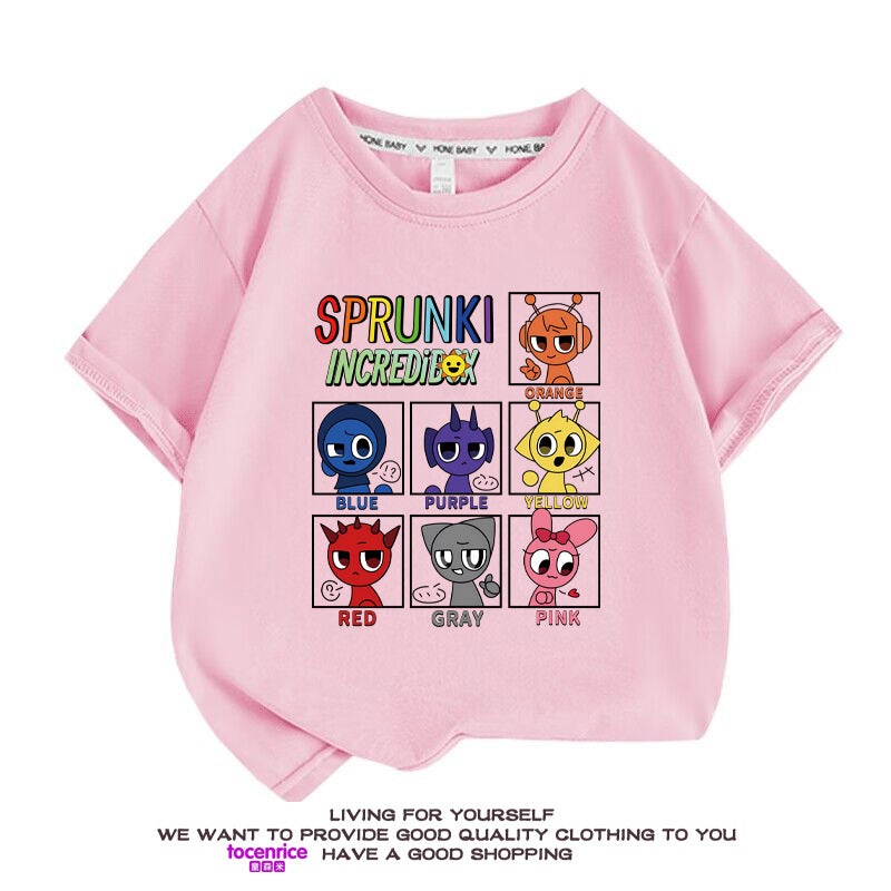 Rhythm Box T-Shirt Sprunki Clothes Children'S Cotton Short-Sleeved Peripheral Children'S Clothing Boys And Girls Casual Printed Top - Image 1