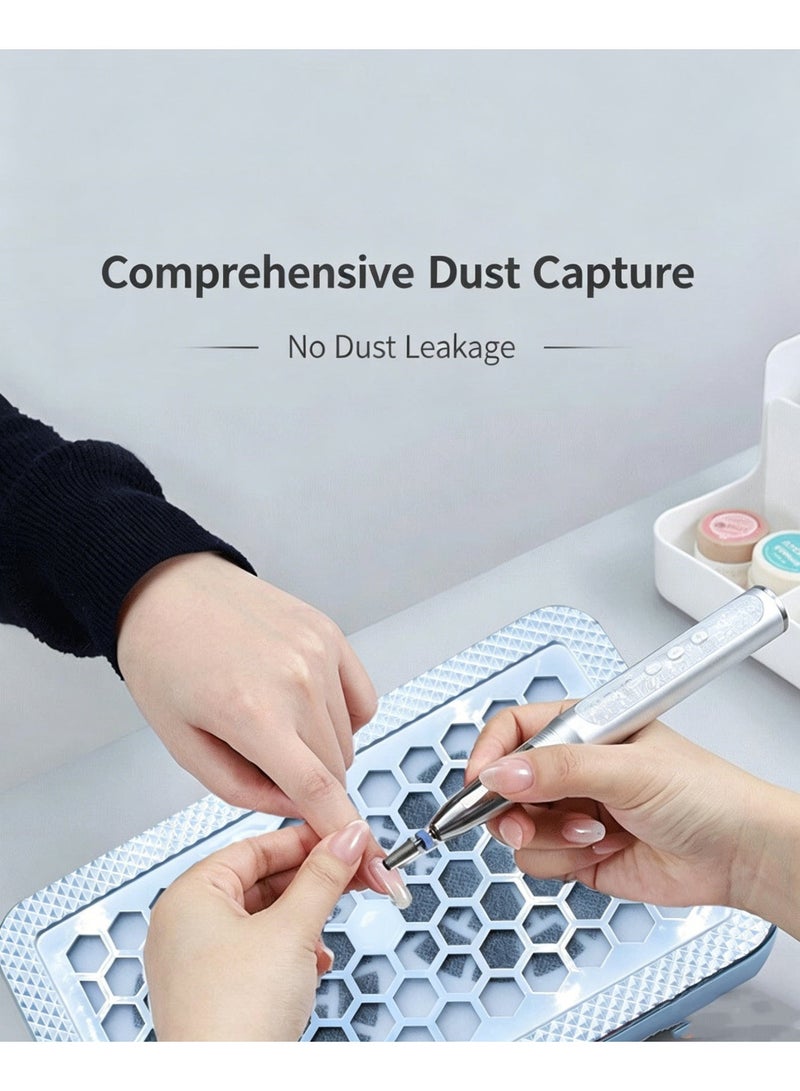 Dual-Fan Nail Dust Collector: USB-Powered, Honeycomb Multi-Port Cooling & Detachable Filter, Gold/Silver Chrome Panel, Professional Dust Extractor for Nail Drilling, Filing & Polish Removal, Suitable for Nail Salons, Beauty Centers, Nail Training Schools, Press-On Nail Workshops, and Home DIY - Image 2