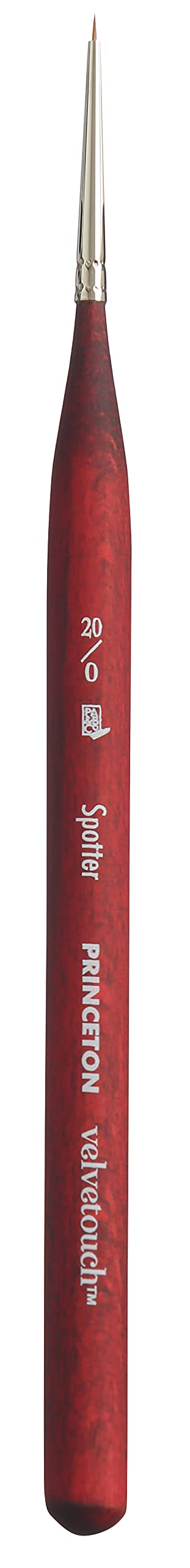 Princeton Velvetouch Mini Spotr Brush, Synthetic, Short Handle, Size 20/0 inch, 1 Count - Image 1