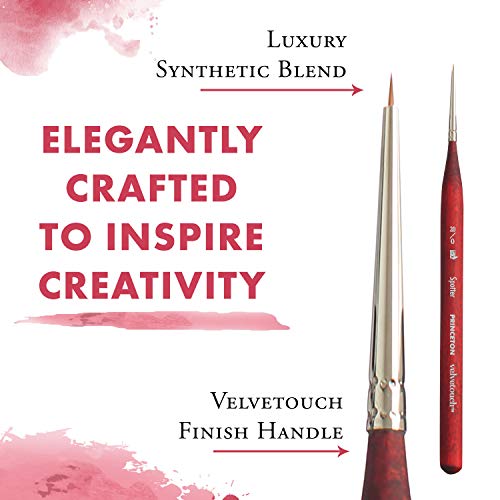 Princeton Velvetouch Mini Spotr Brush, Synthetic, Short Handle, Size 20/0 inch, 1 Count - Image 4